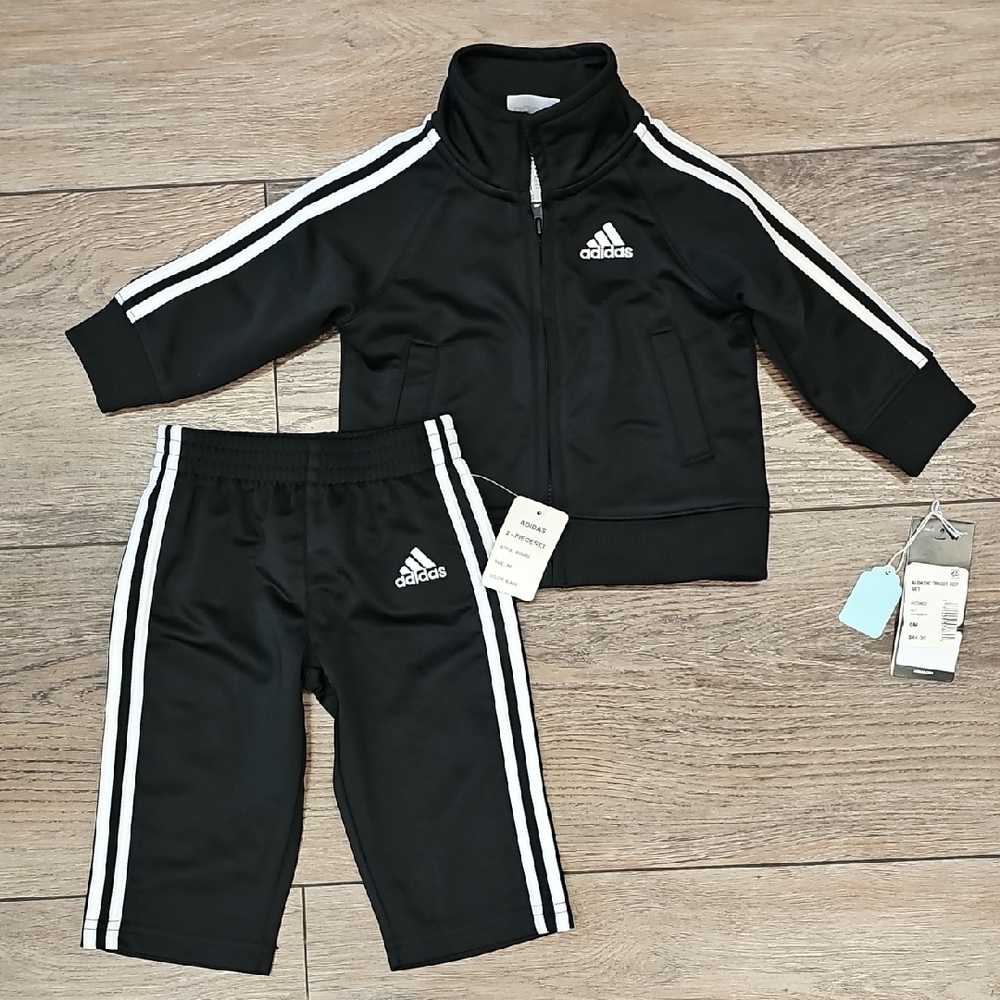 Adidas, Black, White, Tracksuit ,Set, Casual, Kids, Boys, Original, Hip Hop
